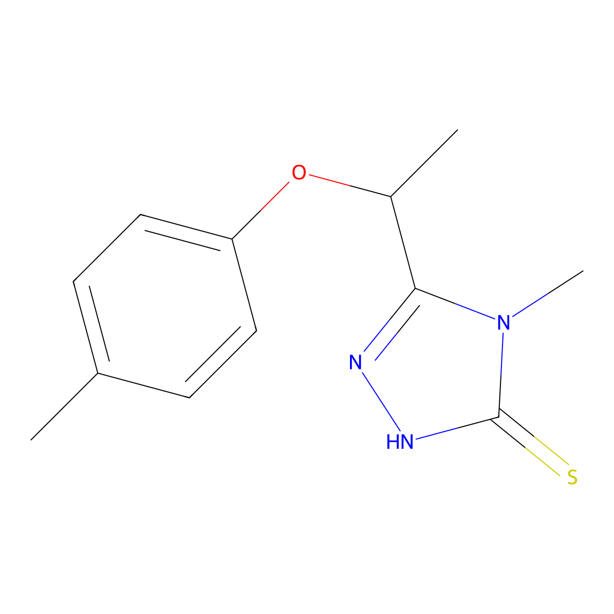 4-methyl-5-[1-(4-methylphenoxy)ethyl]-4H-1,2,4-triazole-3-thiol molecular structure, CAS 588673-44-3