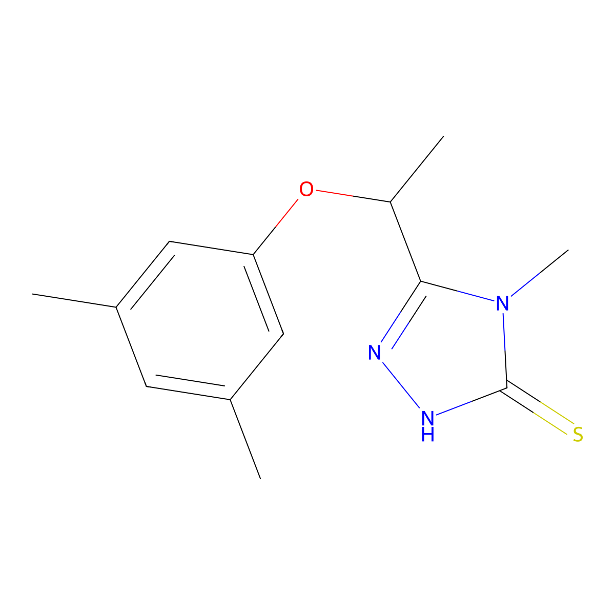 5-[1-(3,5-dimethylphenoxy)ethyl]-4-methyl-4H-1,2,4-triazole-3-thiol molecular structure, CAS 588673-46-5