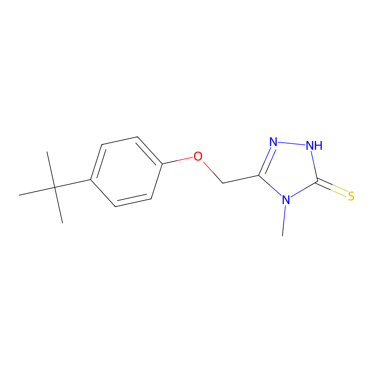 5-[(4-tert-butylphenoxy)methyl]-4-methyl-4H-1,2,4-triazole-3-thiol molecular structure, CAS 588673-50-1