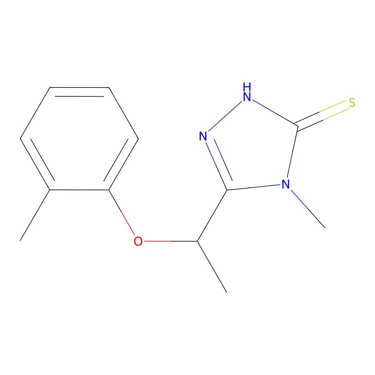 4-methyl-5-[1-(2-methylphenoxy)ethyl]-4H-1,2,4-triazole-3-thiol molecular structure, CAS 588673-51-2