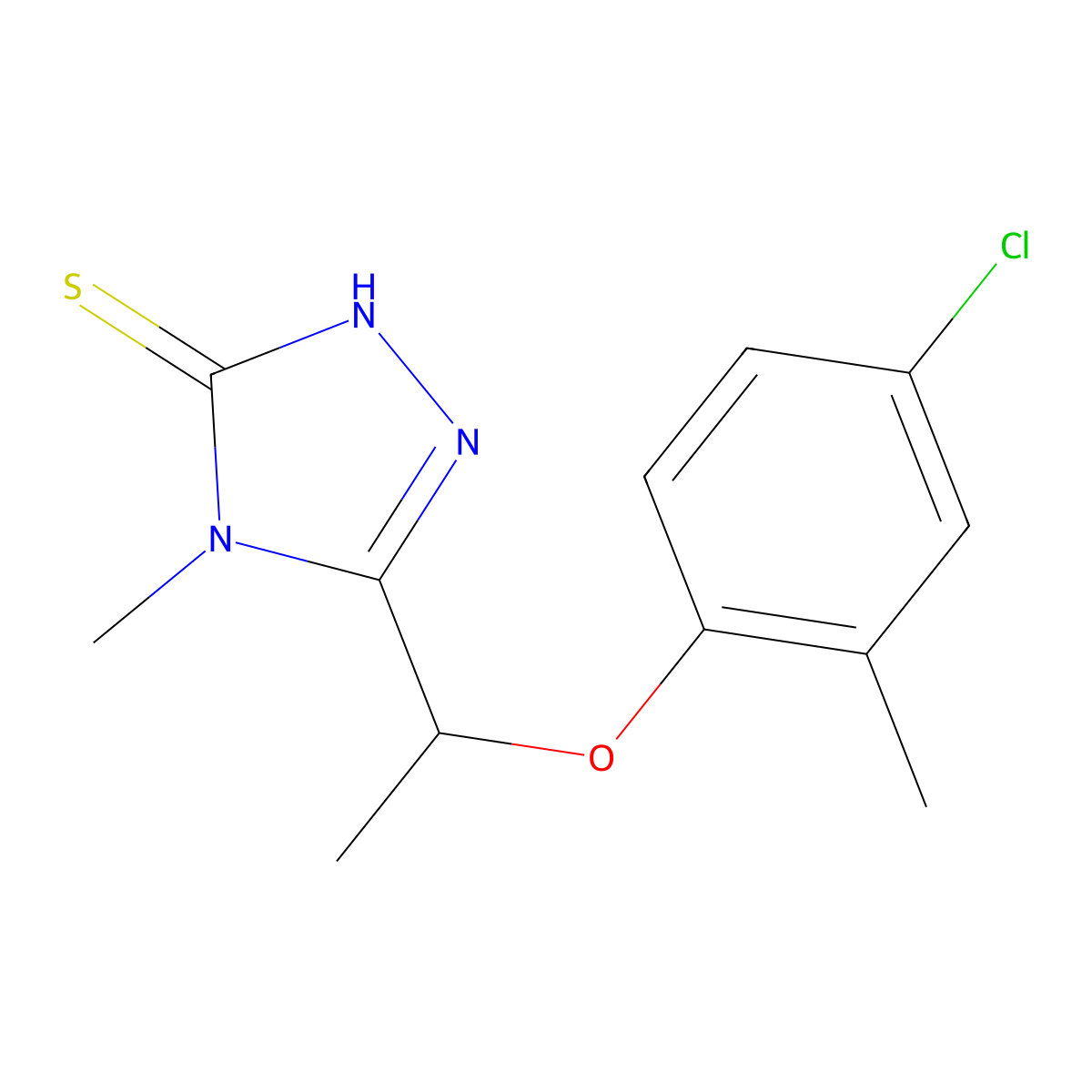 5-[1-(4-chloro-2-methylphenoxy)ethyl]-4-methyl-4H-1,2,4-triazole-3-thiol molecular structure, CAS 588673-53-4