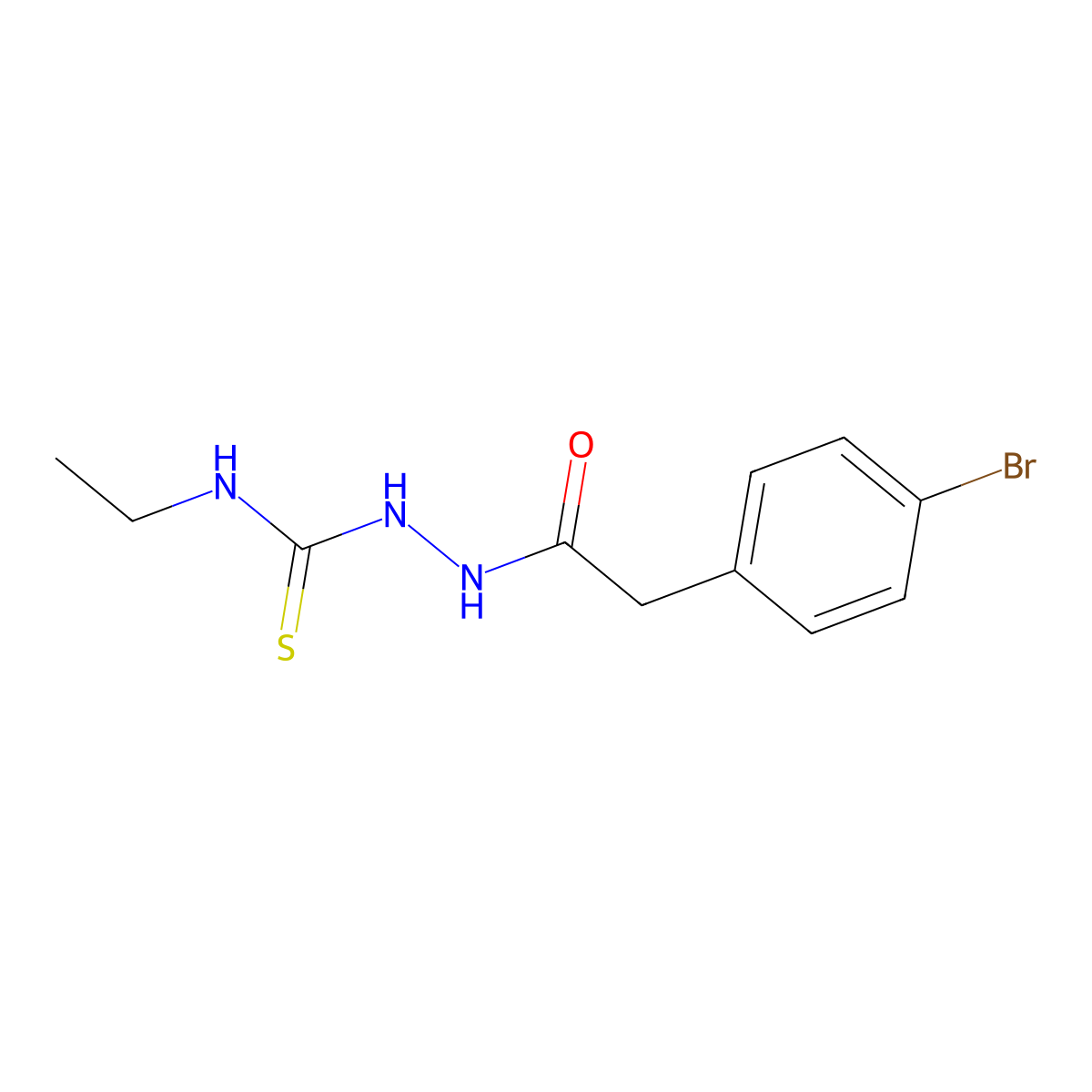 2-[(4-bromophenyl)acetyl]-N-ethylhydrazinecarbothioamide molecular structure, CAS 588673-55-6