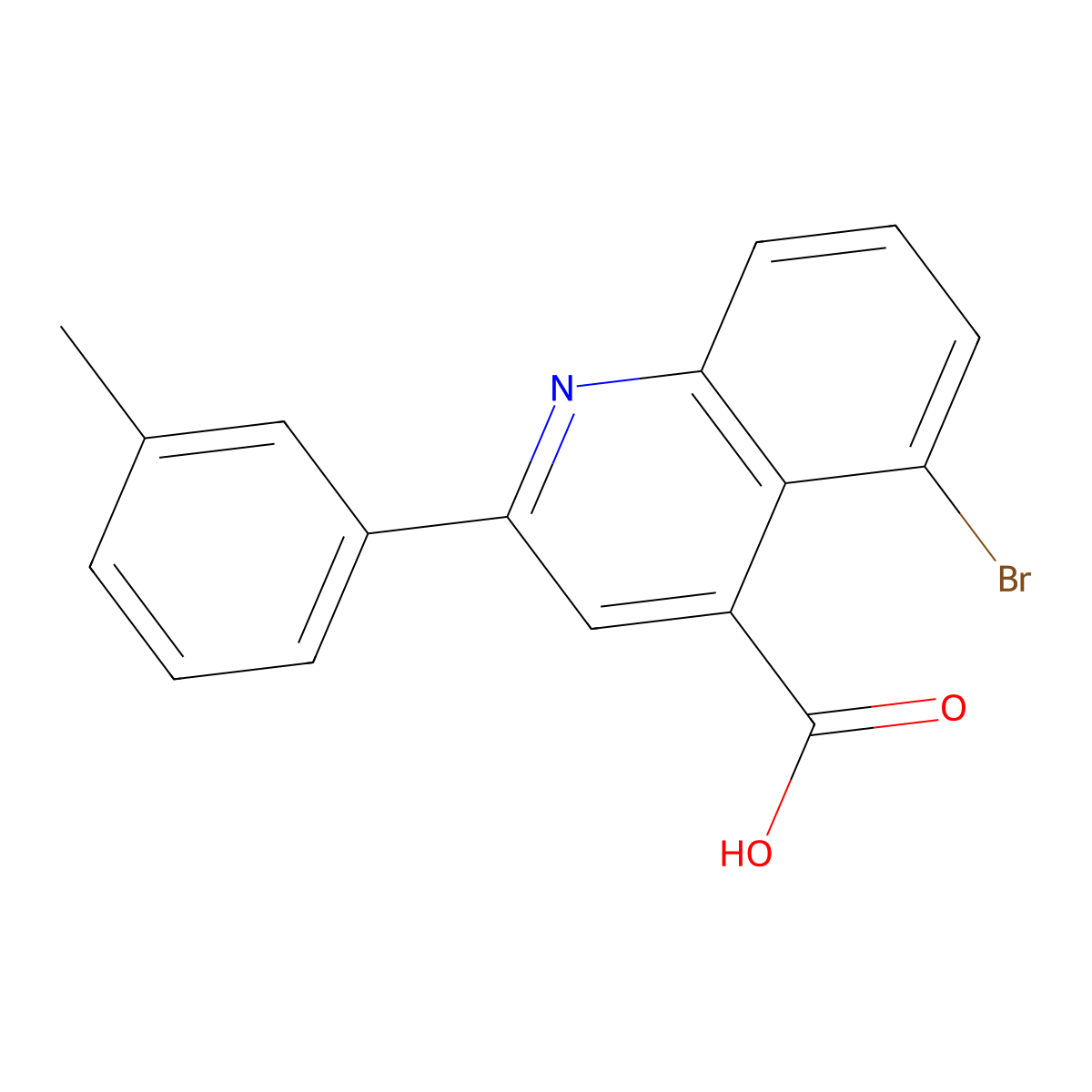 5-Bromo-2-(3-methylphenyl)quinoline-4-carboxylic acid molecular structure, CAS 588673-59-0