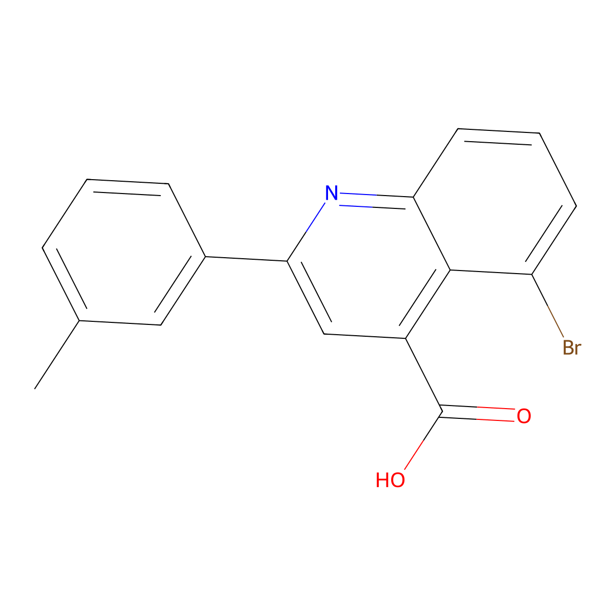5-Bromo-2-(3-methylphenyl)quinoline-4-carboxylic acid molecular structure, CAS 588673-59-0
