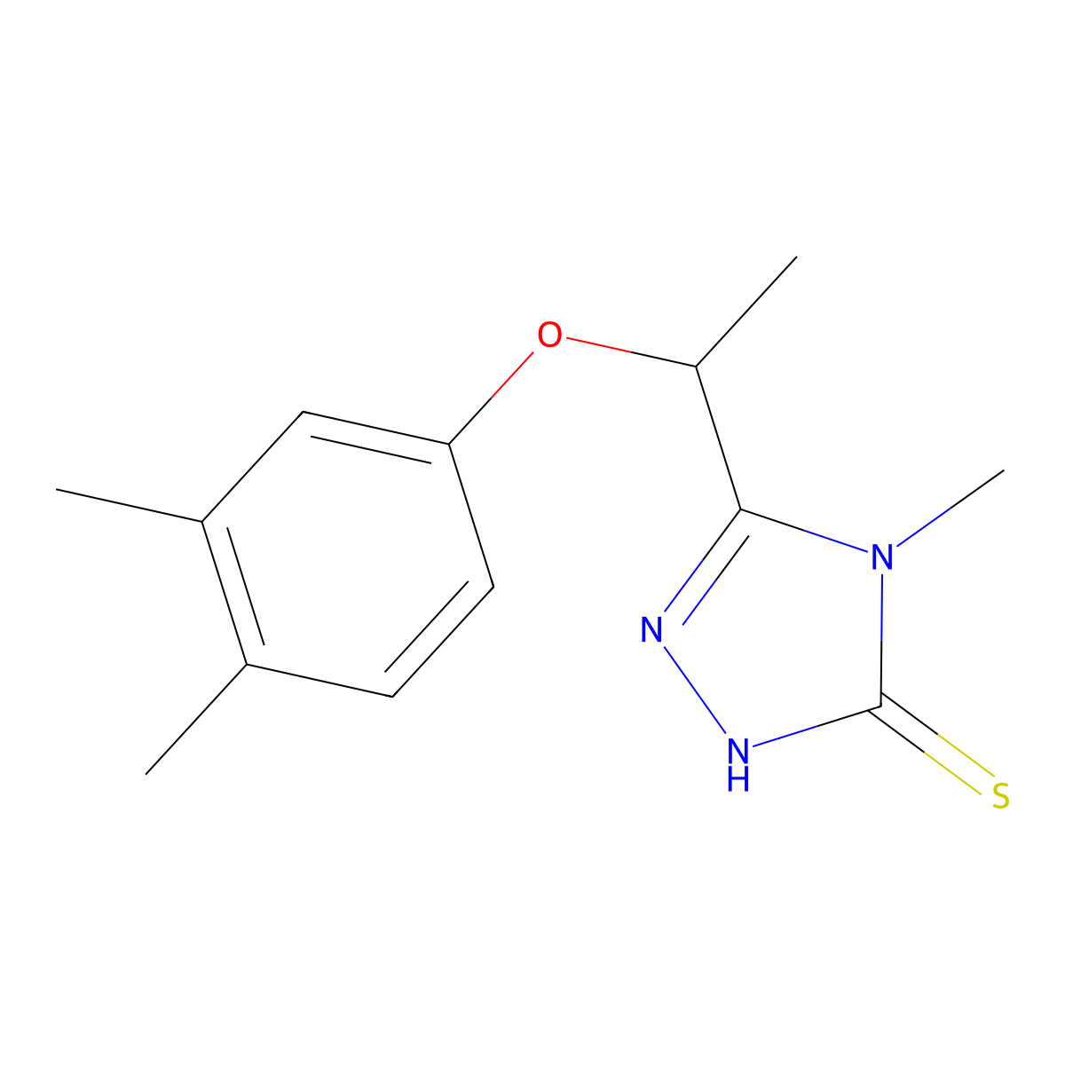5-[1-(3,4-dimethylphenoxy)ethyl]-4-methyl-4H-1,2,4-triazole-3-thiol molecular structure, CAS 588673-73-8