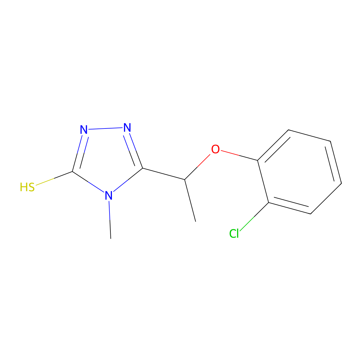 5-[1-(2-chlorophenoxy)ethyl]-4-methyl-4H-1,2,4-triazole-3-thiol molecular structure, CAS 588673-74-9