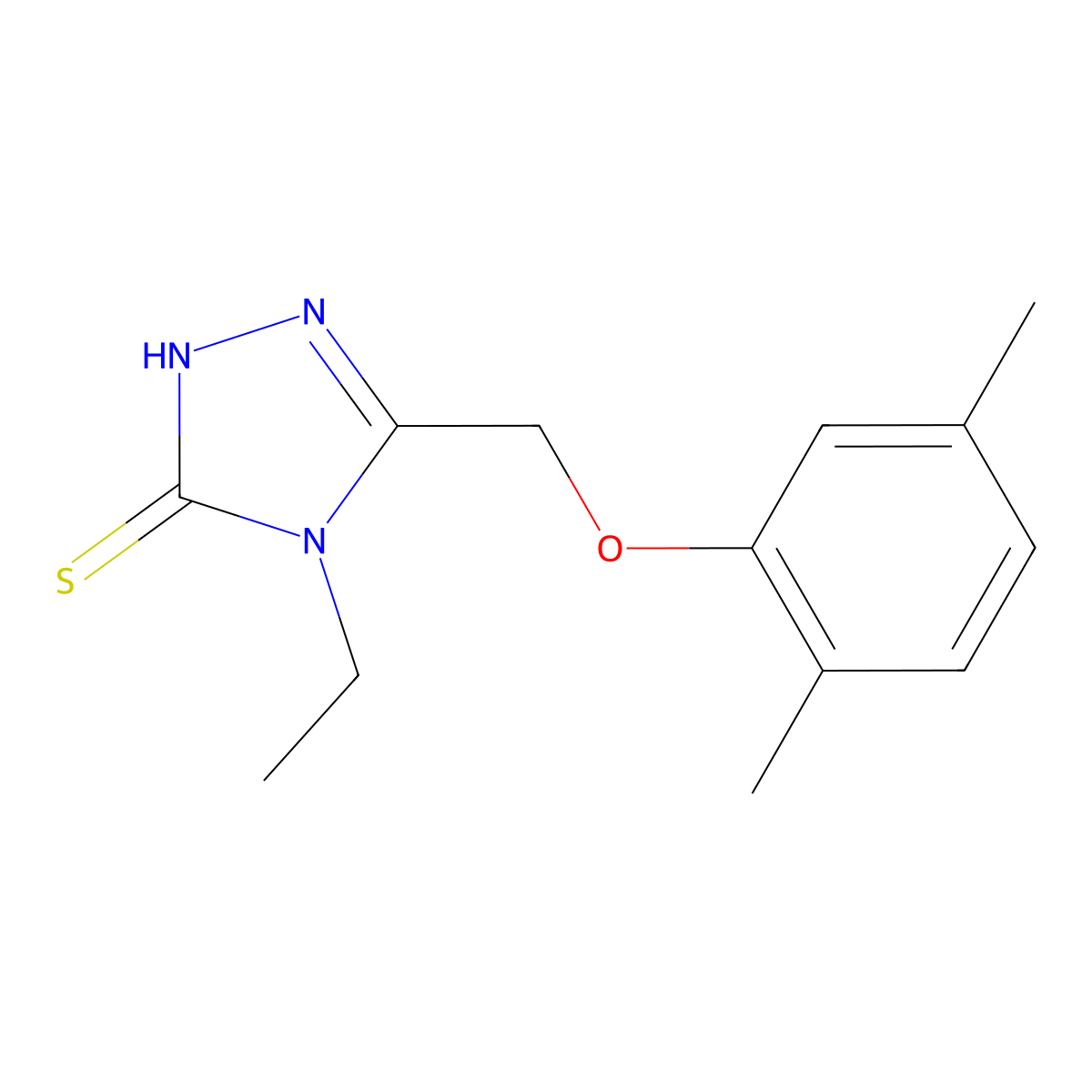 5-[(2,5-dimethylphenoxy)methyl]-4-ethyl-4H-1,2,4-triazole-3-thiol molecular structure, CAS 588673-86-3