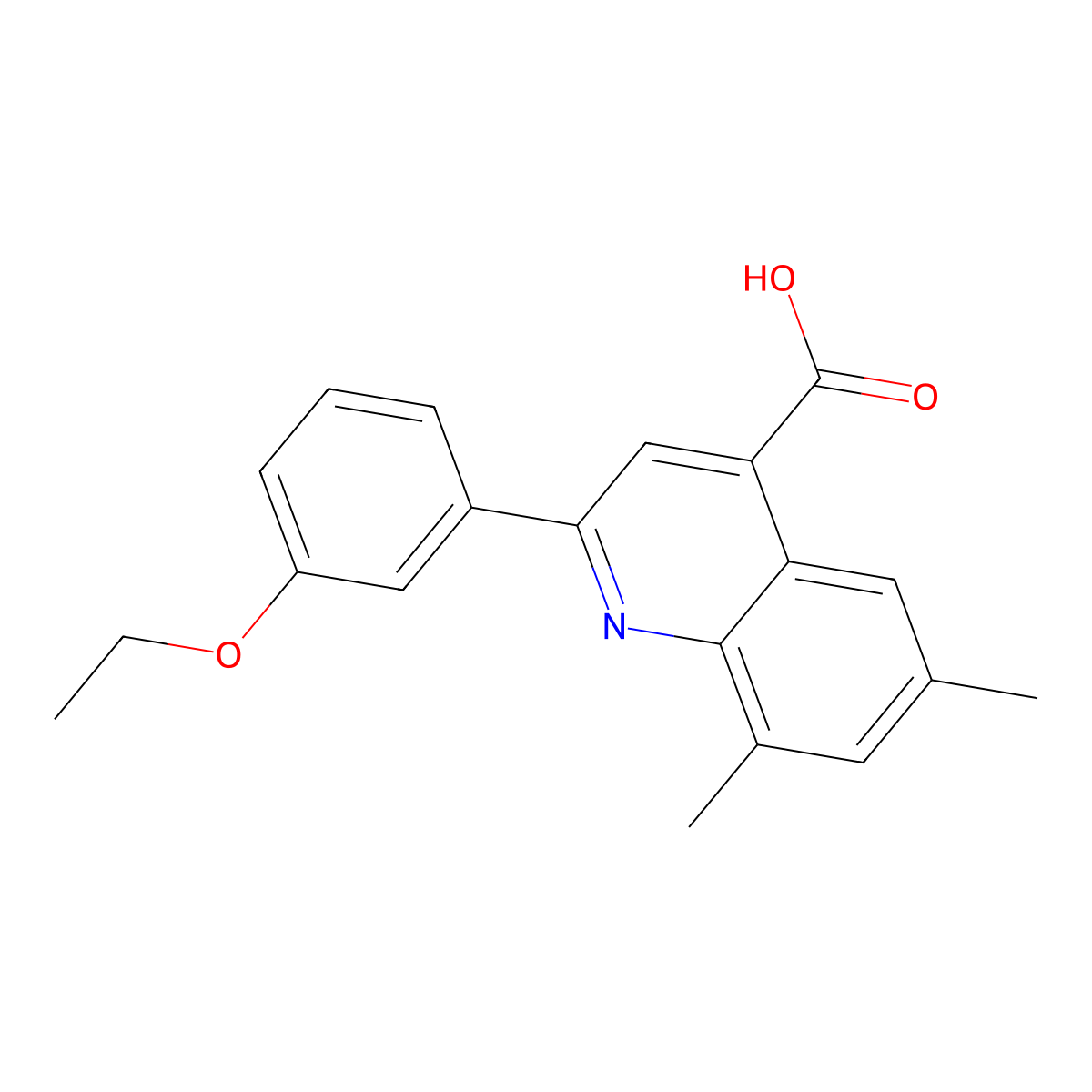 2-(3-Ethoxyphenyl)-6,8-dimethylquinoline-4-carboxylic acid molecular structure, CAS 588674-01-5