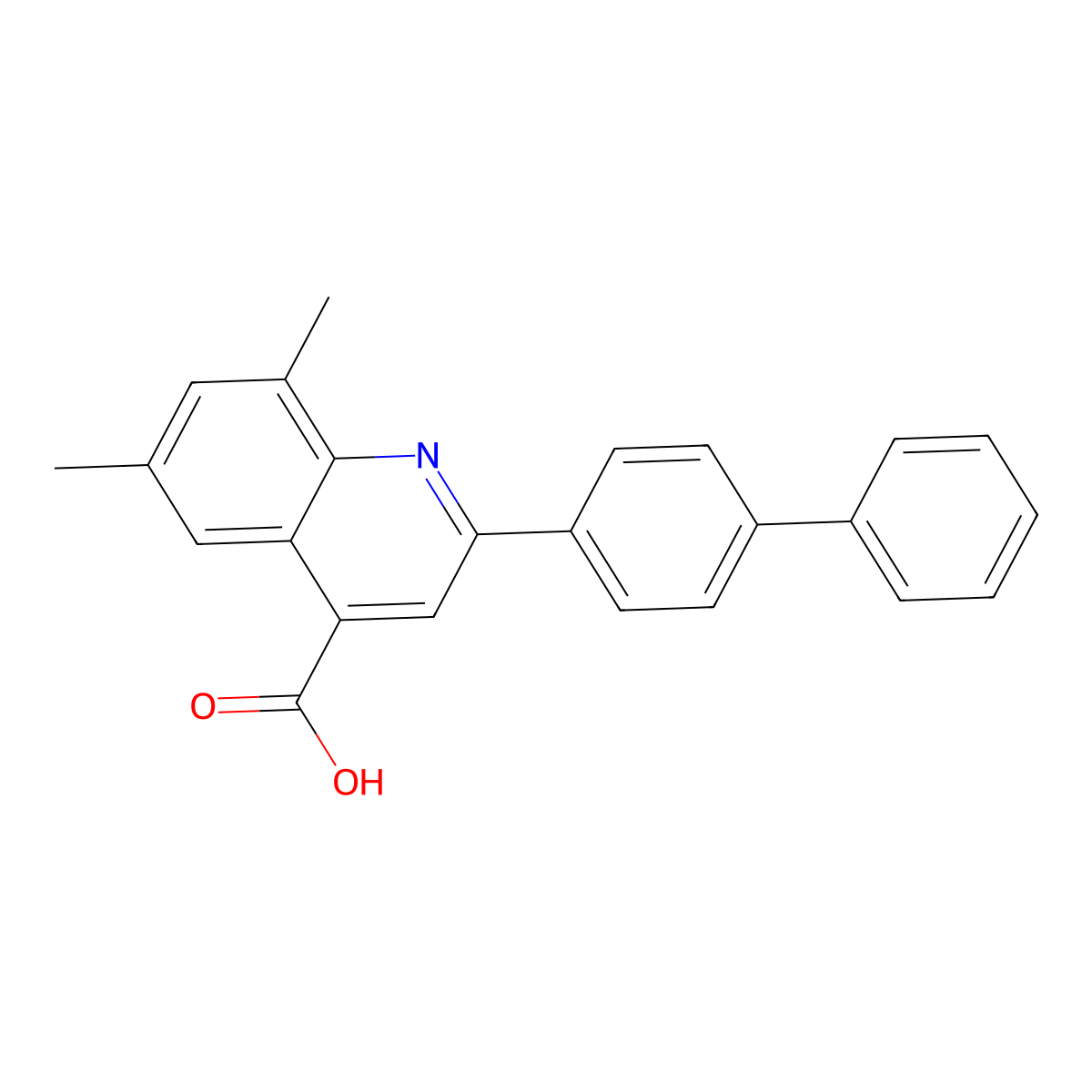 6,8-dimethyl-2-(4-phenylphenyl)quinoline-4-carboxylic Acid molecular structure, CAS 588674-02-6