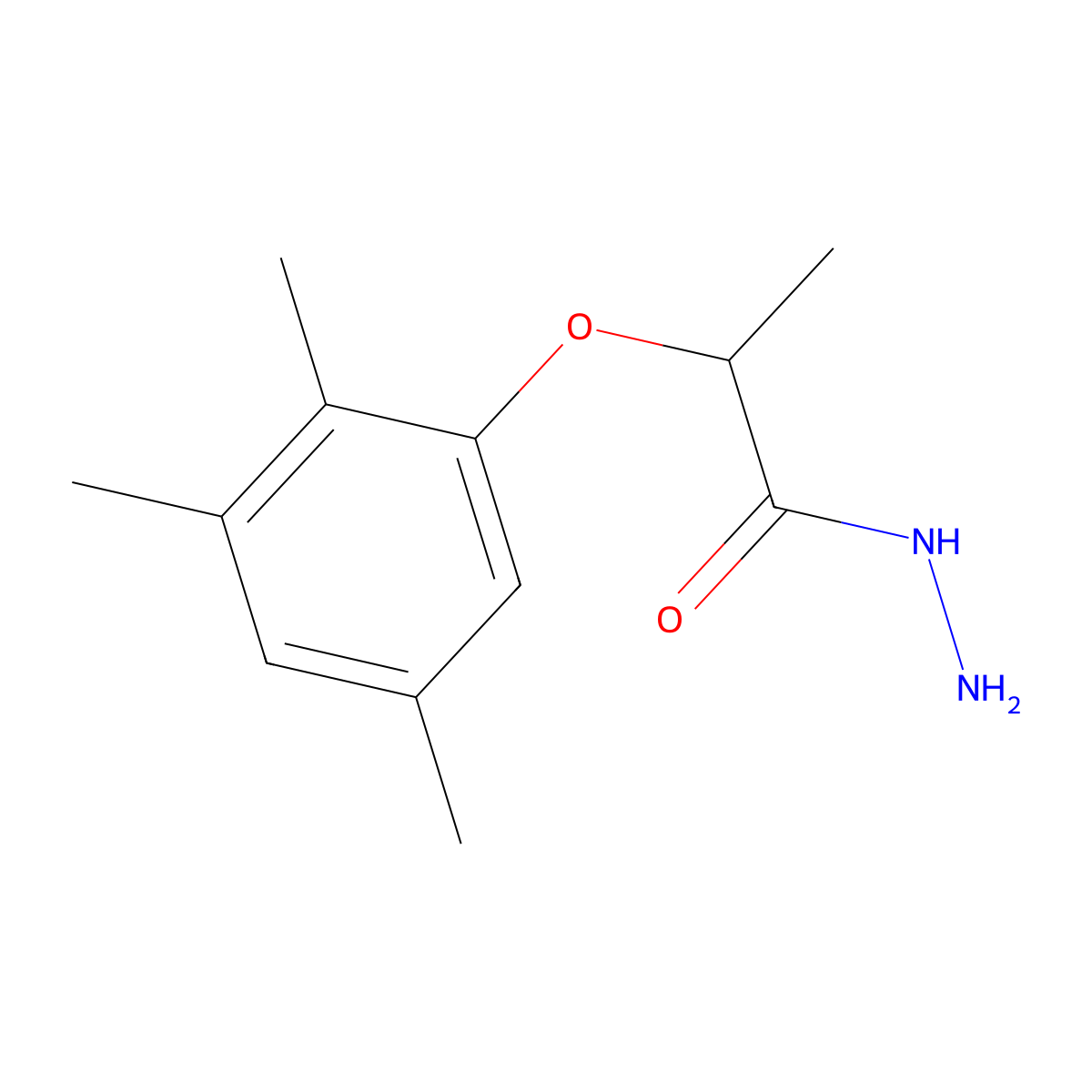2-(2,3,5-Trimethylphenoxy)propanoic acid hydrazide molecular structure, CAS 588674-06-0