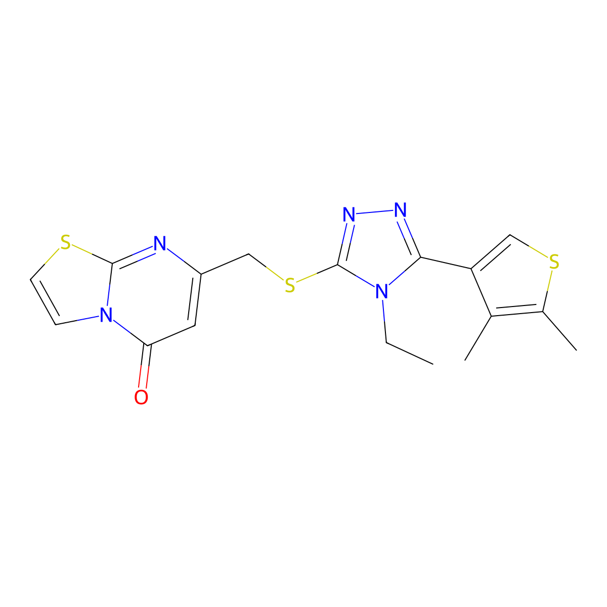 7-[[5-(4,5-Dimethylthiophen-3-yl)-4-ethyl-1,2,4-triazol-3-yl]sulfanylmethyl]-[1,3]thiazolo[3,2-a]pyrimidin-5-one molecular structure, CAS 588674-09-3
