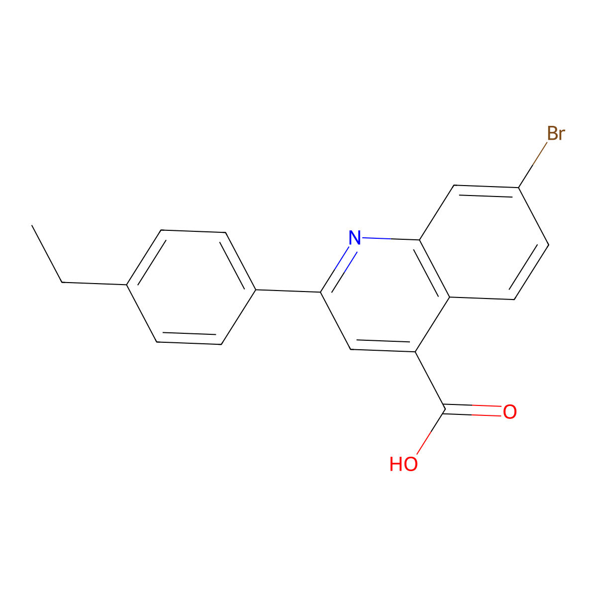 7-Bromo-2-(4-ethylphenyl)quinoline-4-carboxylic acid molecular structure, CAS 588674-38-8