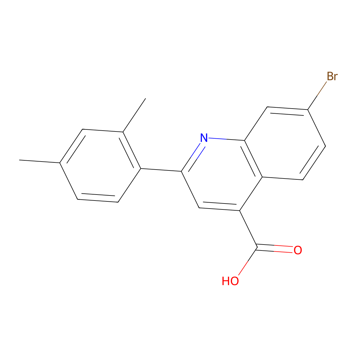 7-Bromo-2-(2,4-dimethylphenyl)quinoline-4-carboxylic acid molecular structure, CAS 588674-41-3
