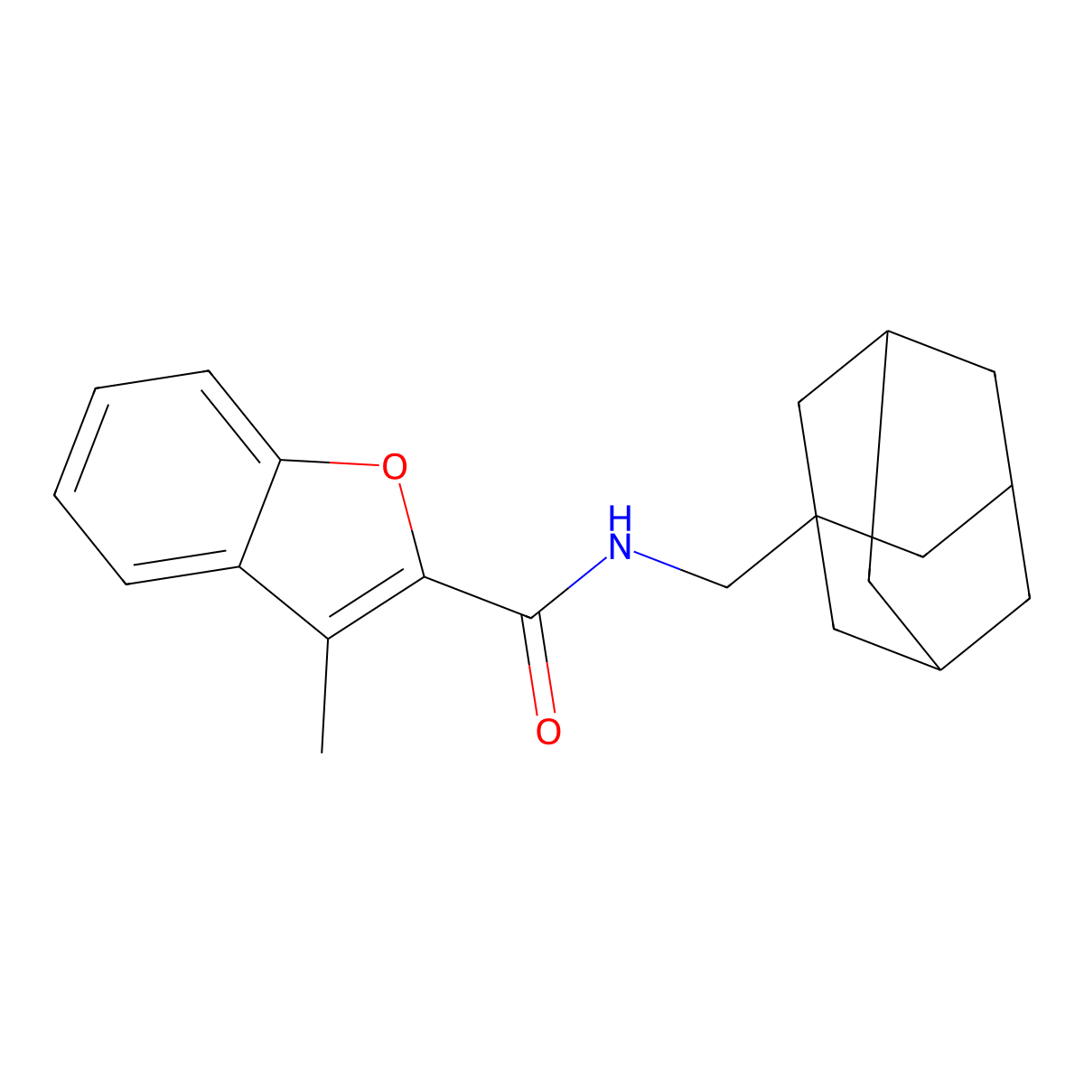 2-Benzofurancarboxamide,3-methyl-N-(tricyclo[3.3.1.13,7]dec-1-ylmethyl)-(9CI) molecular structure, CAS 588674-61-7