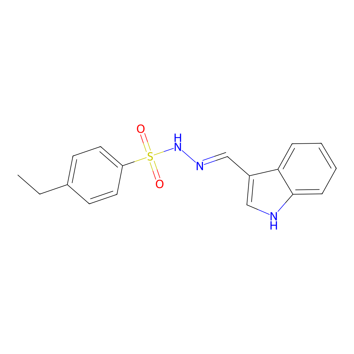 4-Ethylbenzenesulfonic acid 2-(1H-indol-3-ylmethylene)hydrazide molecular structure, CAS 588674-78-6