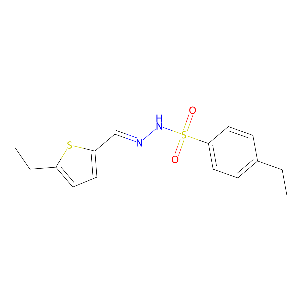 4-Ethylbenzenesulfonic acid 2-[(5-ethyl-2-thienyl)methylene]hydrazide molecular structure, CAS 588674-79-7