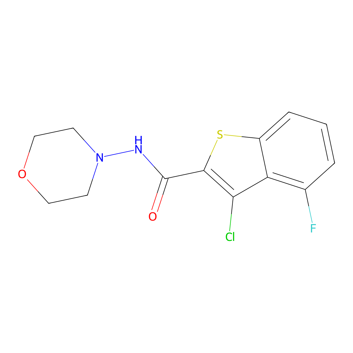 Benzo[b]thiophene-2-carboxamide, 3-chloro-4-fluoro-N-4-morpholinyl-(9CI) molecular structure, CAS 588675-30-3