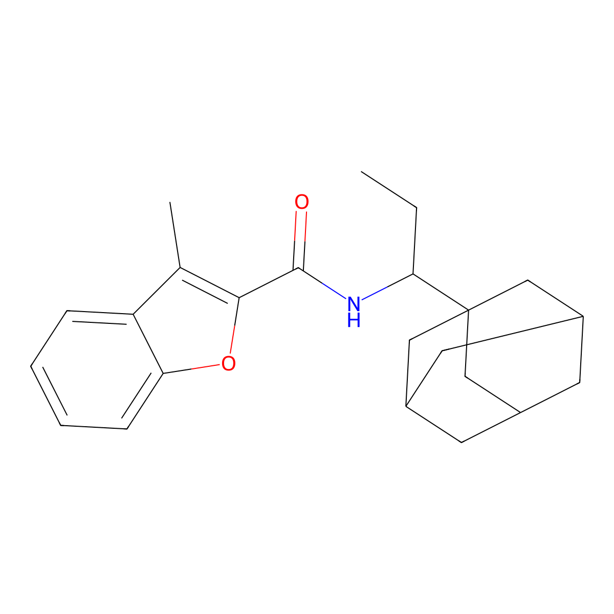 2-Benzofurancarboxamide,3-methyl-N-(1-tricyclo[3.3.1.13,7]dec-1-ylpropyl)-(9CI) molecular structure, CAS 588676-06-6