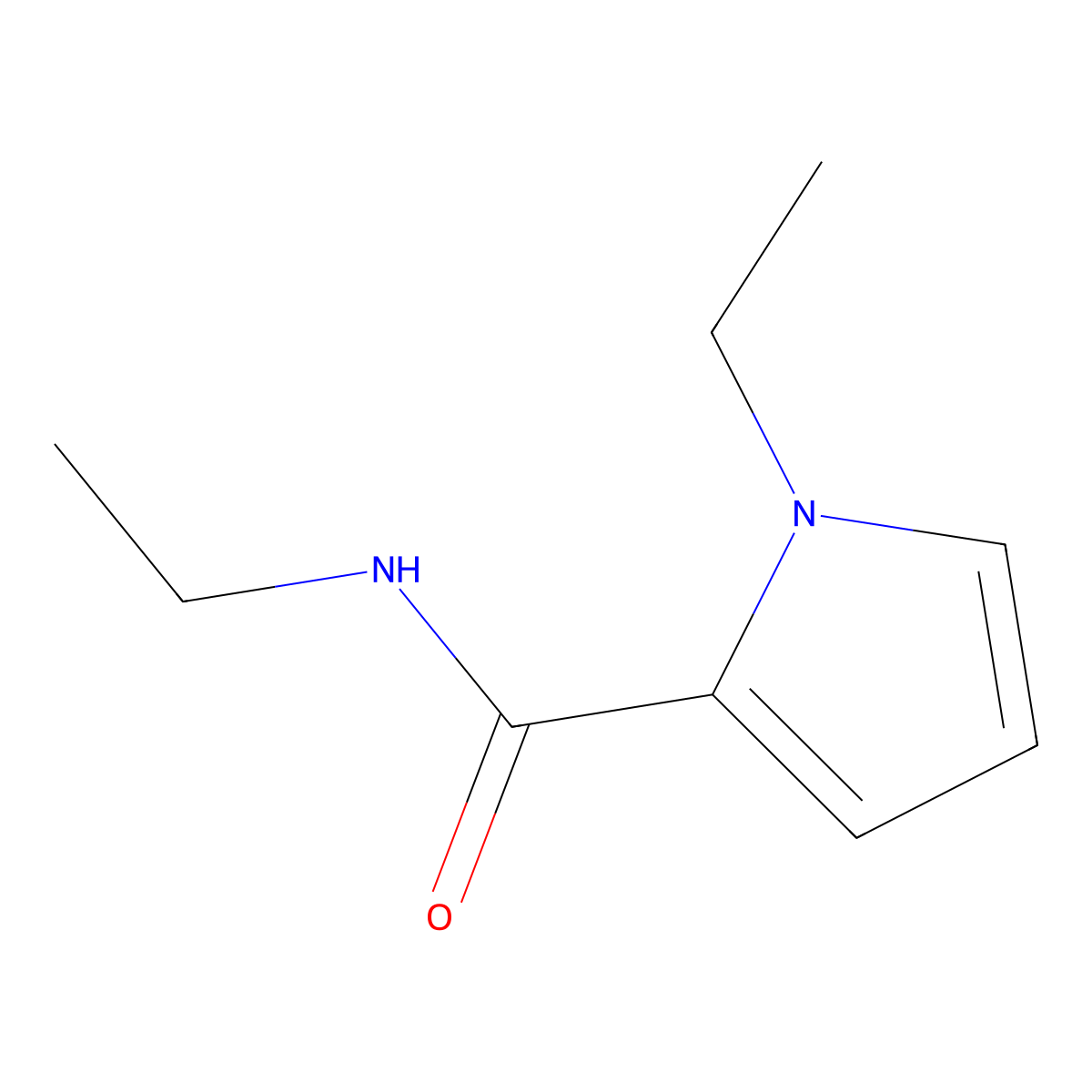 N,1-diethyl-1H-pyrrole-2-carboxamide molecular structure, CAS 588676-10-2