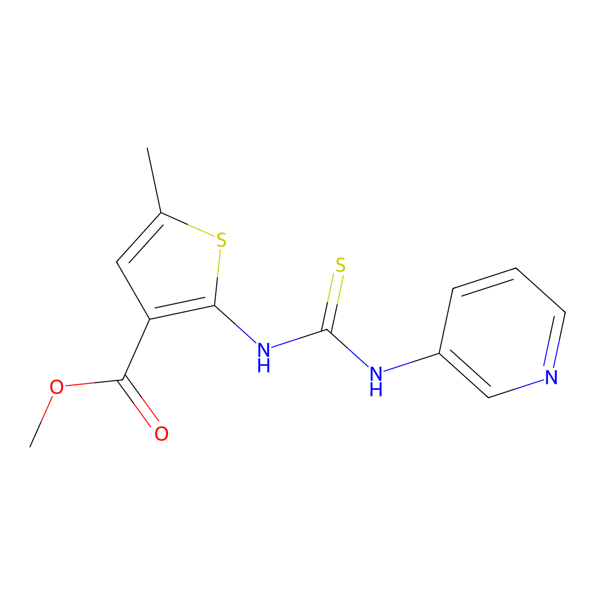 Methyl 5-methyl-2-[(pyridin-3-ylcarbamothioyl)amino]thiophene-3-carboxylate molecular structure, CAS 588676-49-7