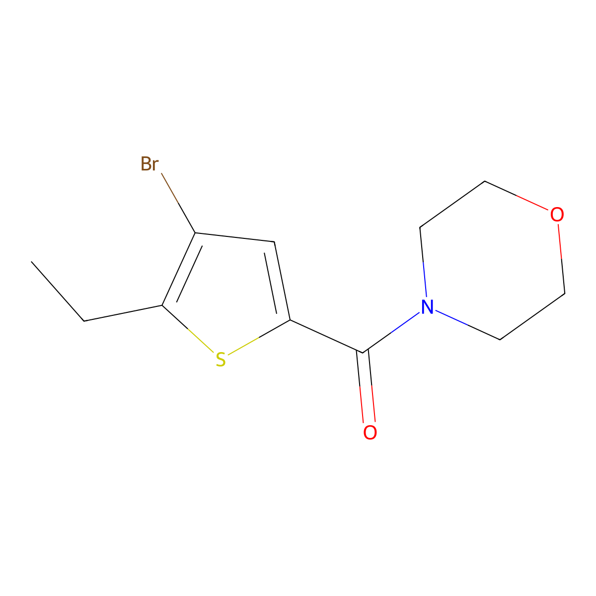 (4-Bromo-5-ethylthiophen-2-yl)-morpholin-4-ylmethanone molecular structure, CAS 588676-52-2