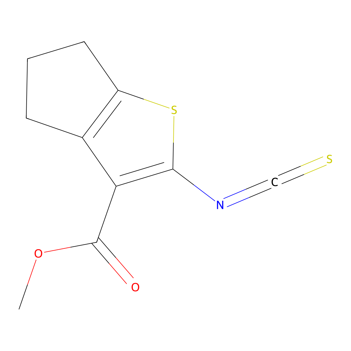 methyl 2-isothiocyanato-5,6-dihydro-4H-cyclopenta[b]thiophene-3-carboxylate molecular structure, CAS 588676-82-8