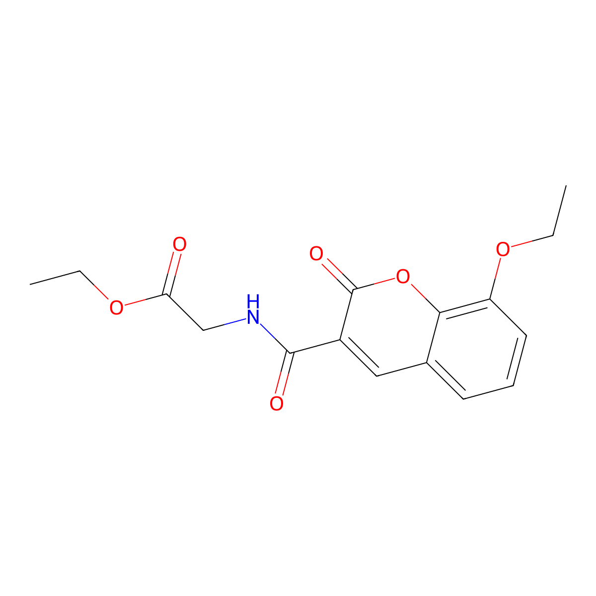 Ethyl 2-[(8-ethoxy-2-oxochromene-3-carbonyl)amino]acetate molecular structure, CAS 588676-91-9