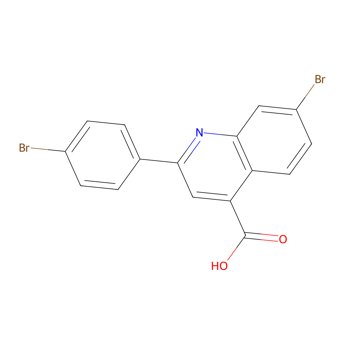 7-Bromo-2-(4-bromophenyl)quinoline-4-carboxylic acid molecular structure, CAS 588676-99-7