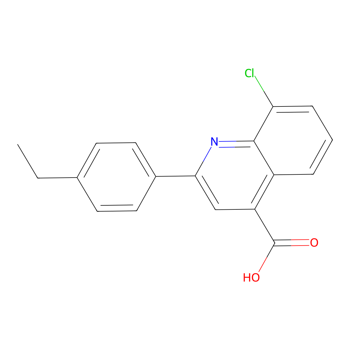 8-Chloro-2-(4-ethylphenyl)quinoline-4-carboxylic acid molecular structure, CAS 588677-31-0