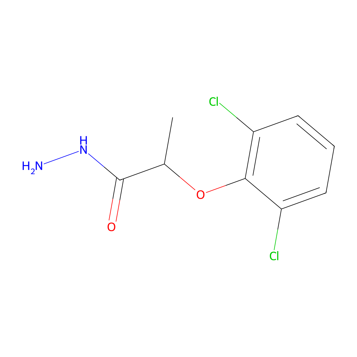 2-(2,6-Dichlorophenoxy)propanoic acid hydrazide molecular structure, CAS 588677-36-5