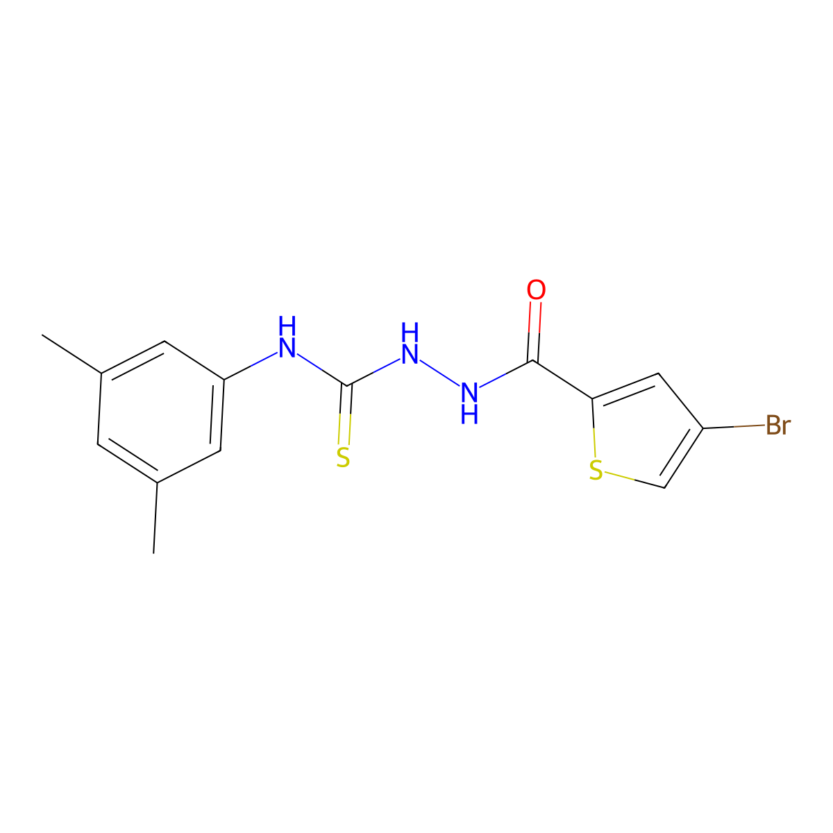 1-[(4-Bromothiophene-2-carbonyl)amino]-3-(3,5-dimethylphenyl)thiourea molecular structure, CAS 588677-45-6