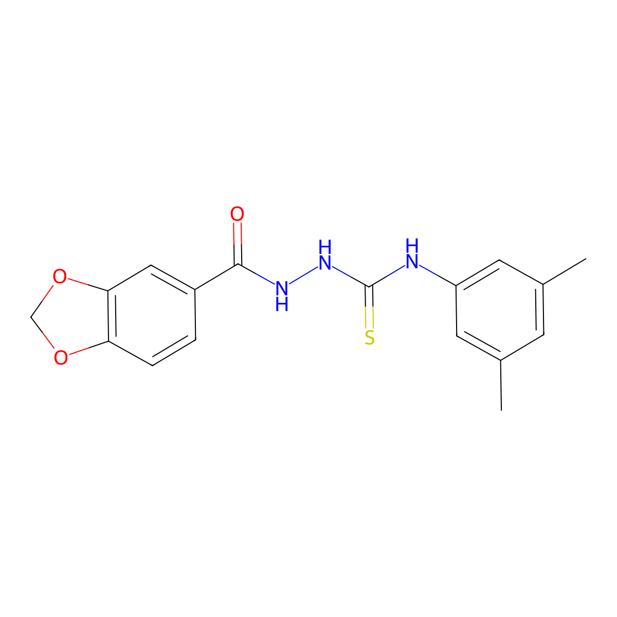 1-(1,3-Benzodioxole-5-carbonylamino)-3-(3,5-dimethylphenyl)thiourea molecular structure, CAS 588677-51-4