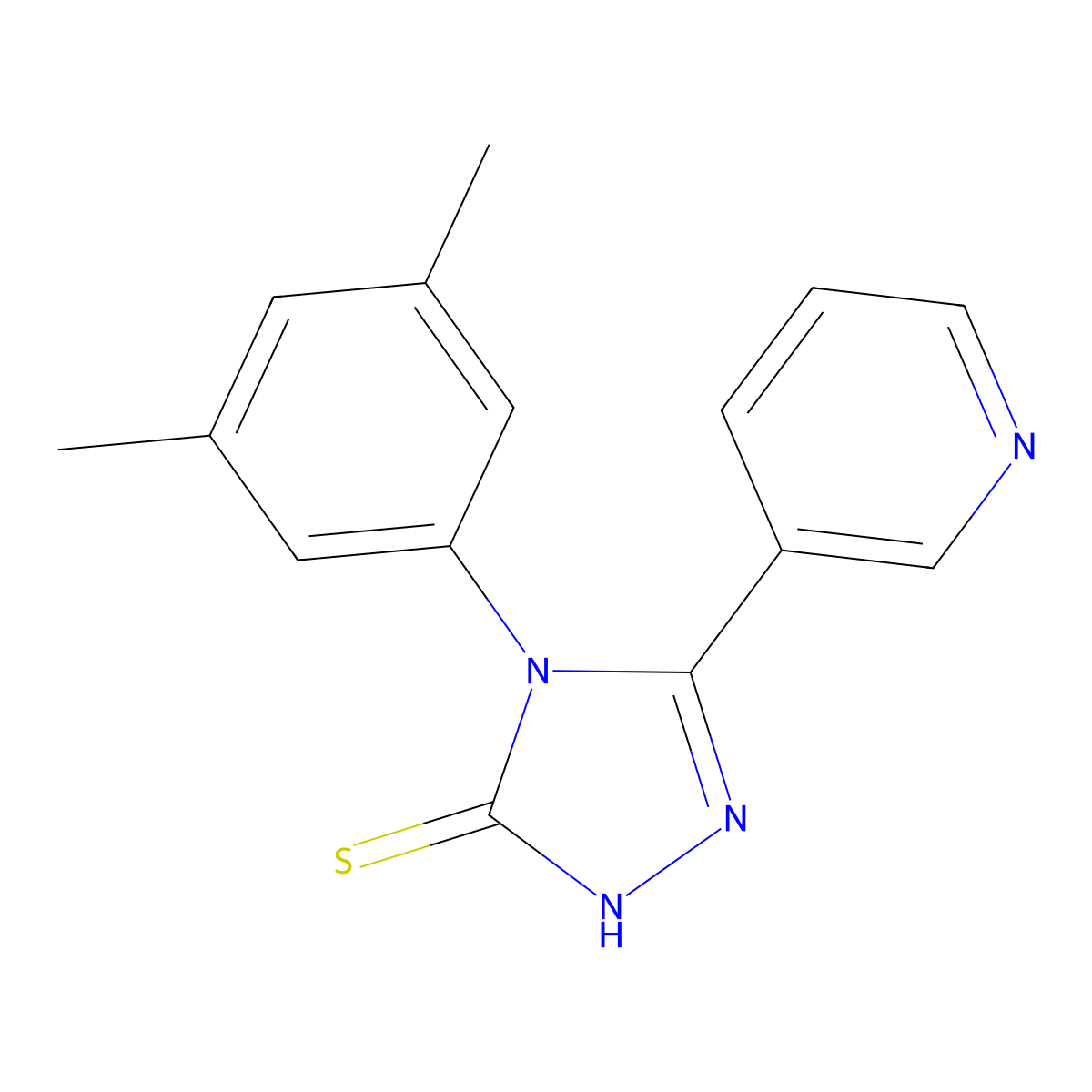 4-(3,5-dimethylphenyl)-5-(pyridin-3-yl)-4H-1,2,4-triazole-3-thiol molecular structure, CAS 588677-84-3
