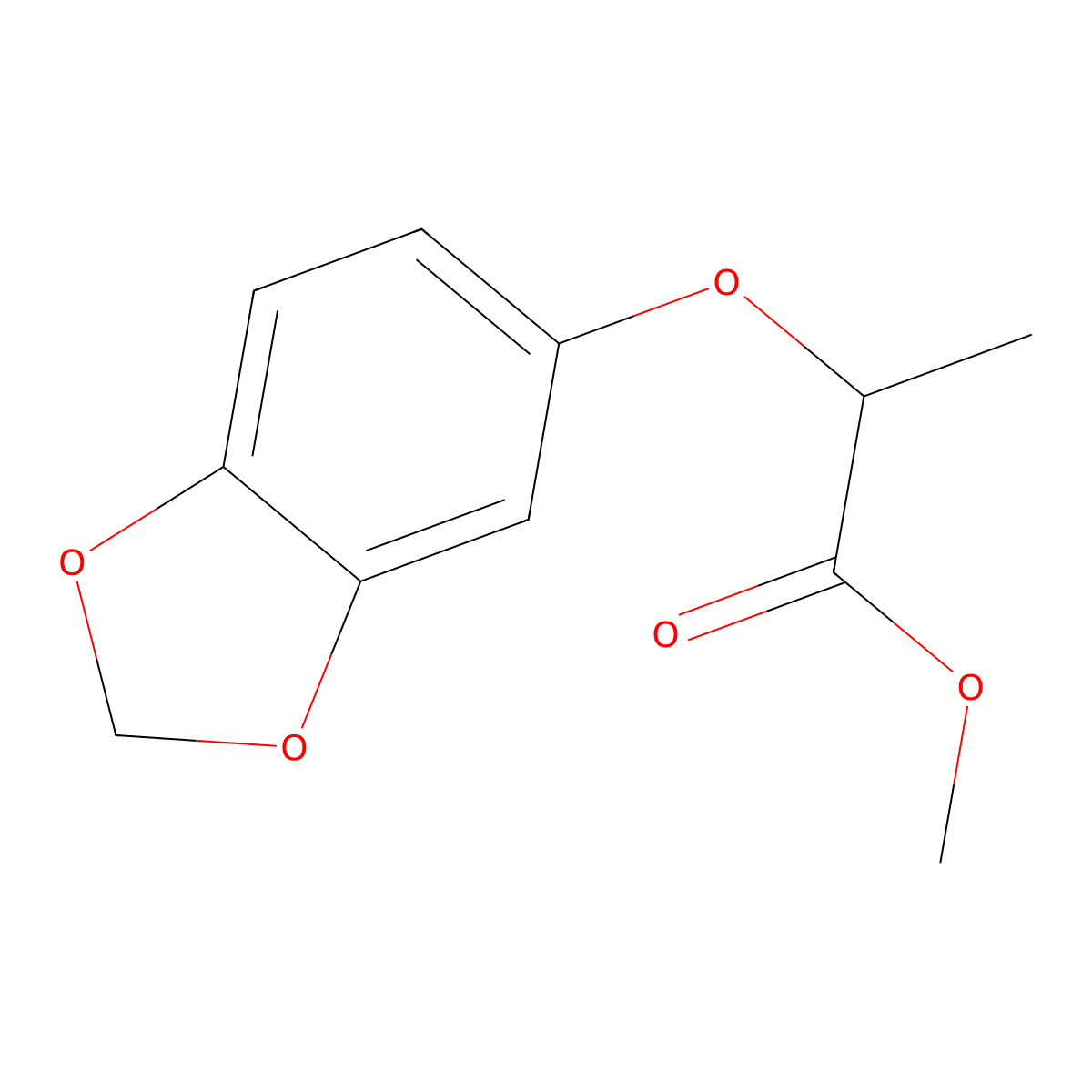 Methyl 2-(1,3-benzodioxol-5-yloxy)propanoate molecular structure, CAS 588678-02-8