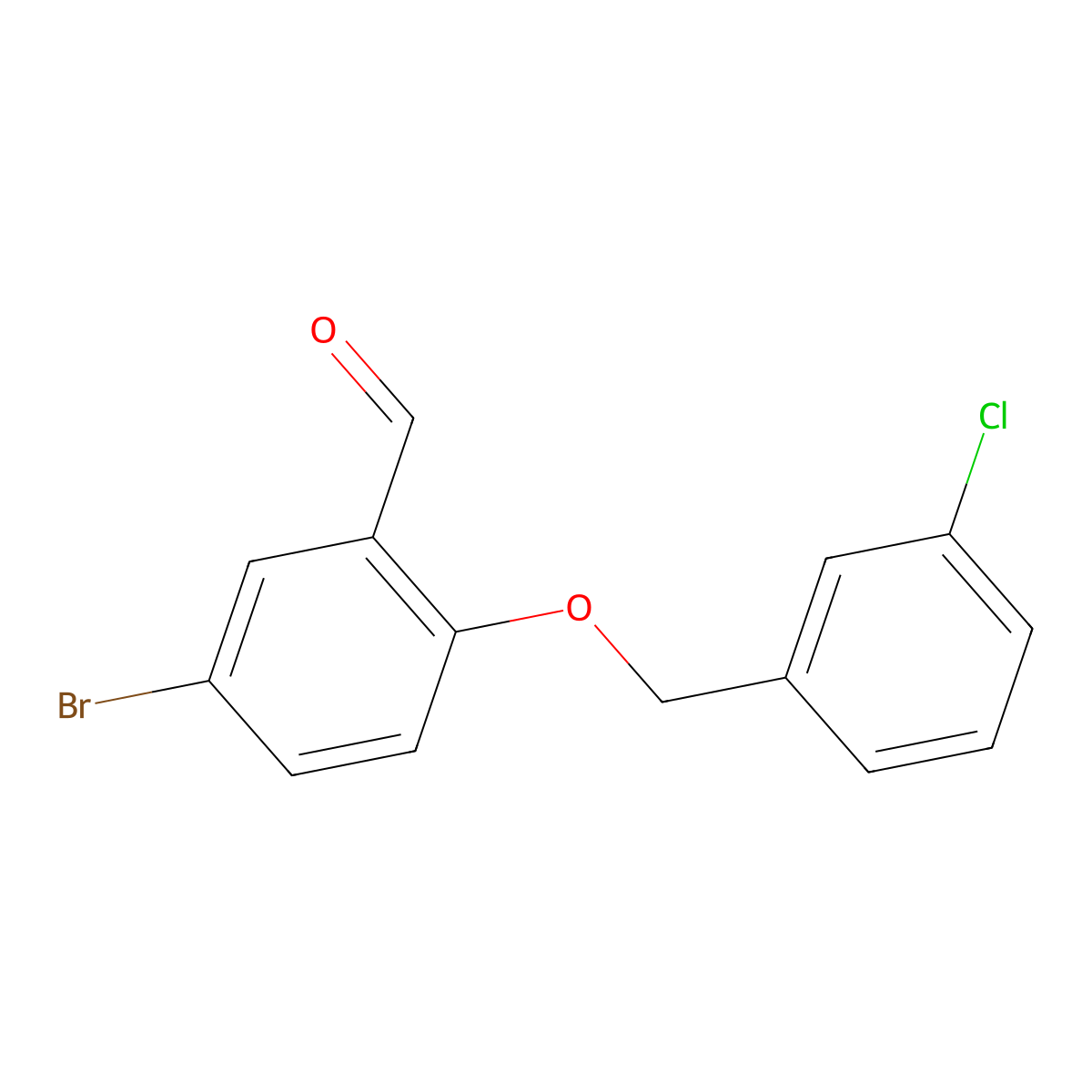 5-Bromo-2-[(3-chlorobenzyl)oxy]benzaldehyde molecular structure, CAS 588678-17-5