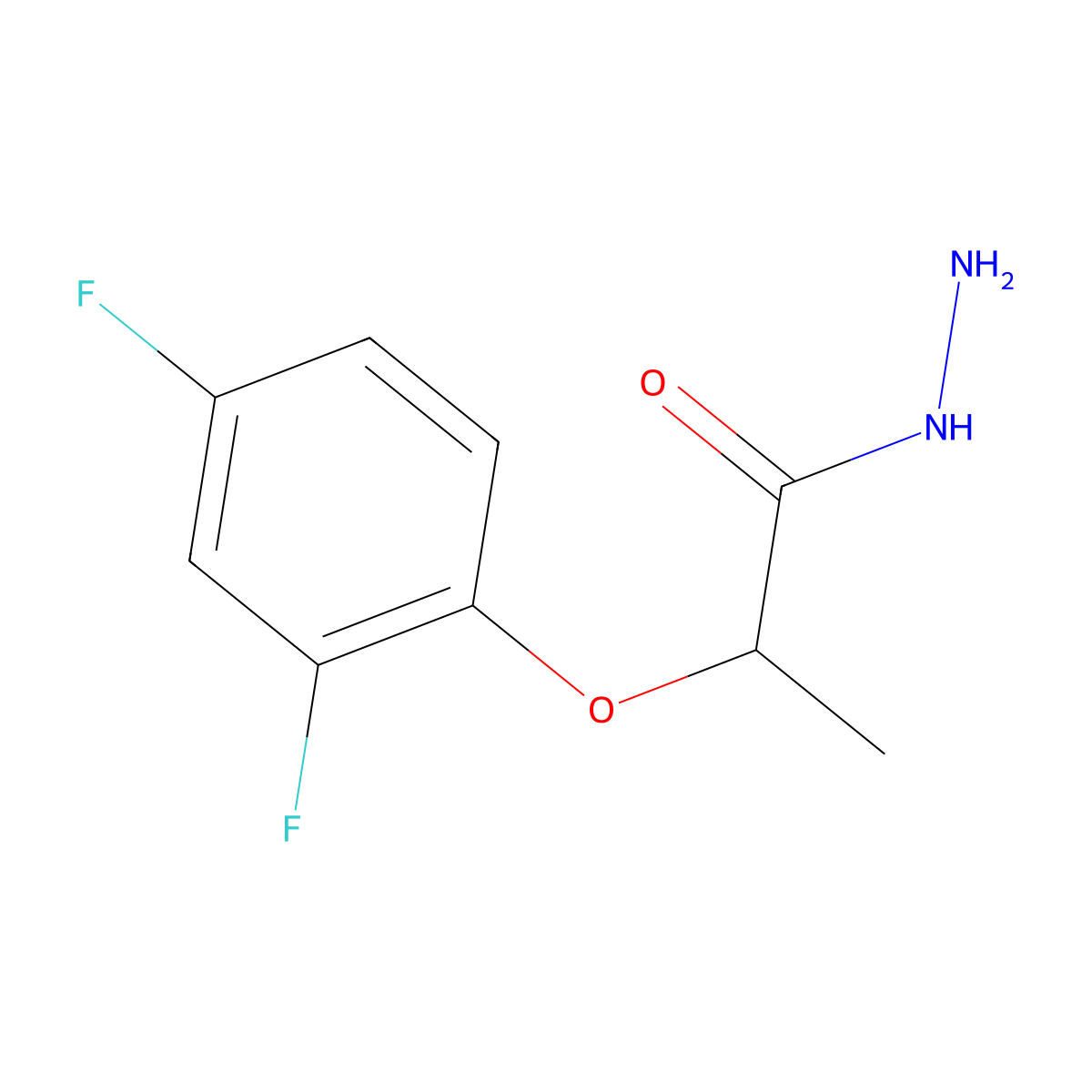 2-(2,4-Difluorophenoxy)propanohydrazide molecular structure, CAS 588678-32-4