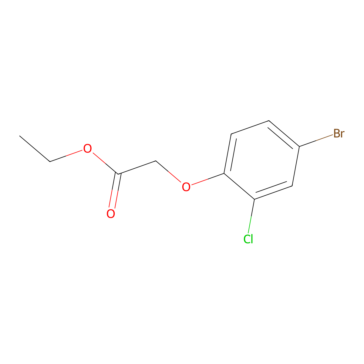 Ethyl 2-(4-bromo-2-chlorophenoxy)acetate molecular structure, CAS 588679-10-1