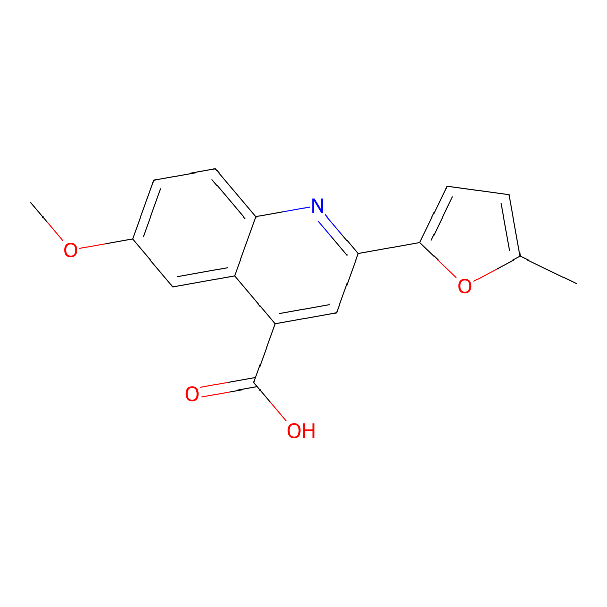 6-Methoxy-2-(5-methylfuran-2-yl)quinoline-4-carboxylic acid molecular structure, CAS 588679-49-6