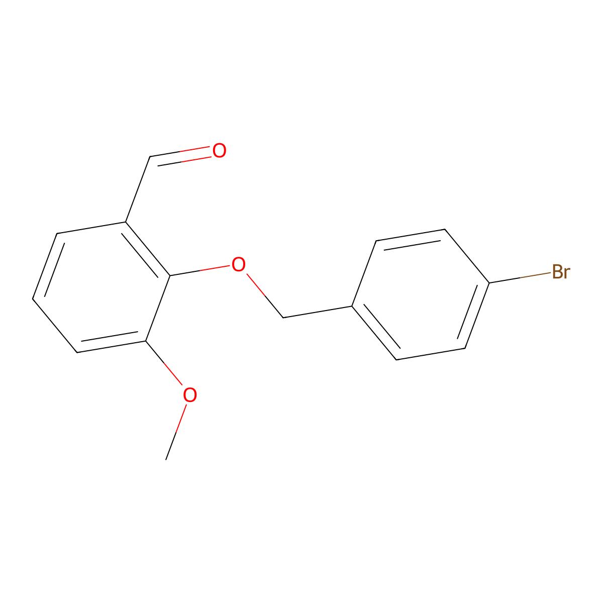 Benzaldehyde, 2-[(4-bromophenyl)methoxy]-3-methoxy- molecular structure, CAS 588679-50-9