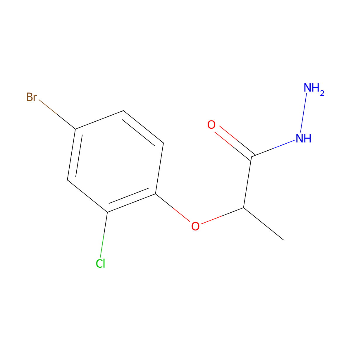 2-(4-Bromo-2-chlorophenoxy)propanohydrazide molecular structure, CAS 588679-51-0