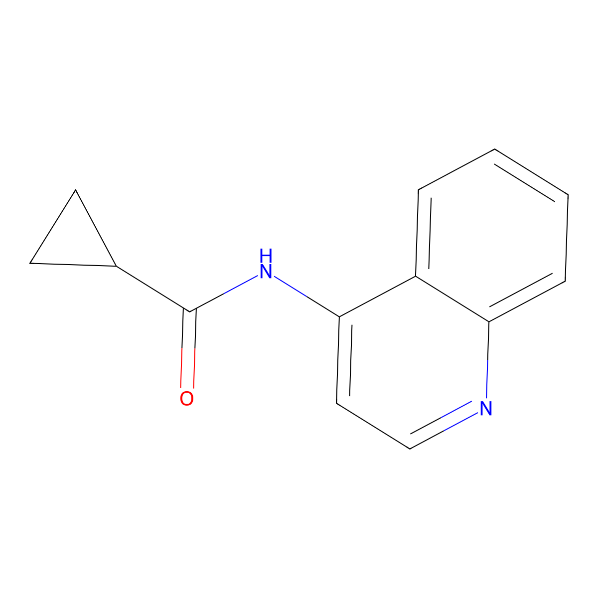 N-quinolin-4-ylcyclopropanecarboxamide molecular structure, CAS 588679-96-3