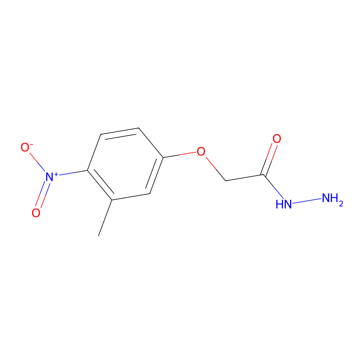2-(3-Methyl-4-nitrophenoxy)acetohydrazide molecular structure, CAS 588679-98-5