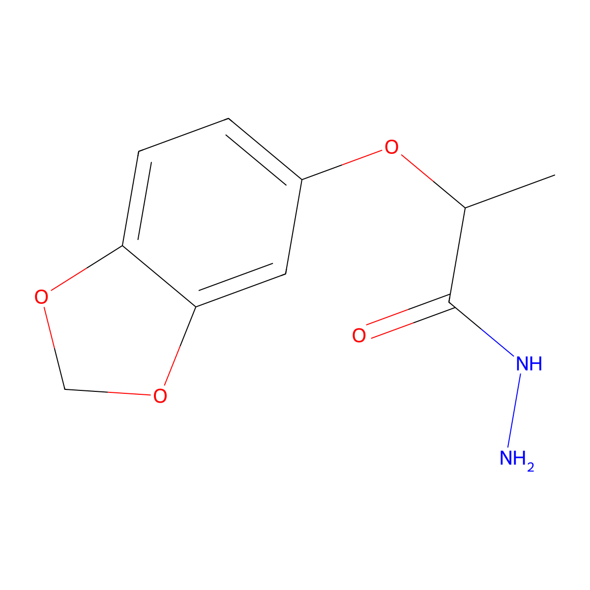 2-(1,3-Benzodioxol-5-yloxy)propanohydrazide molecular structure, CAS 588679-99-6