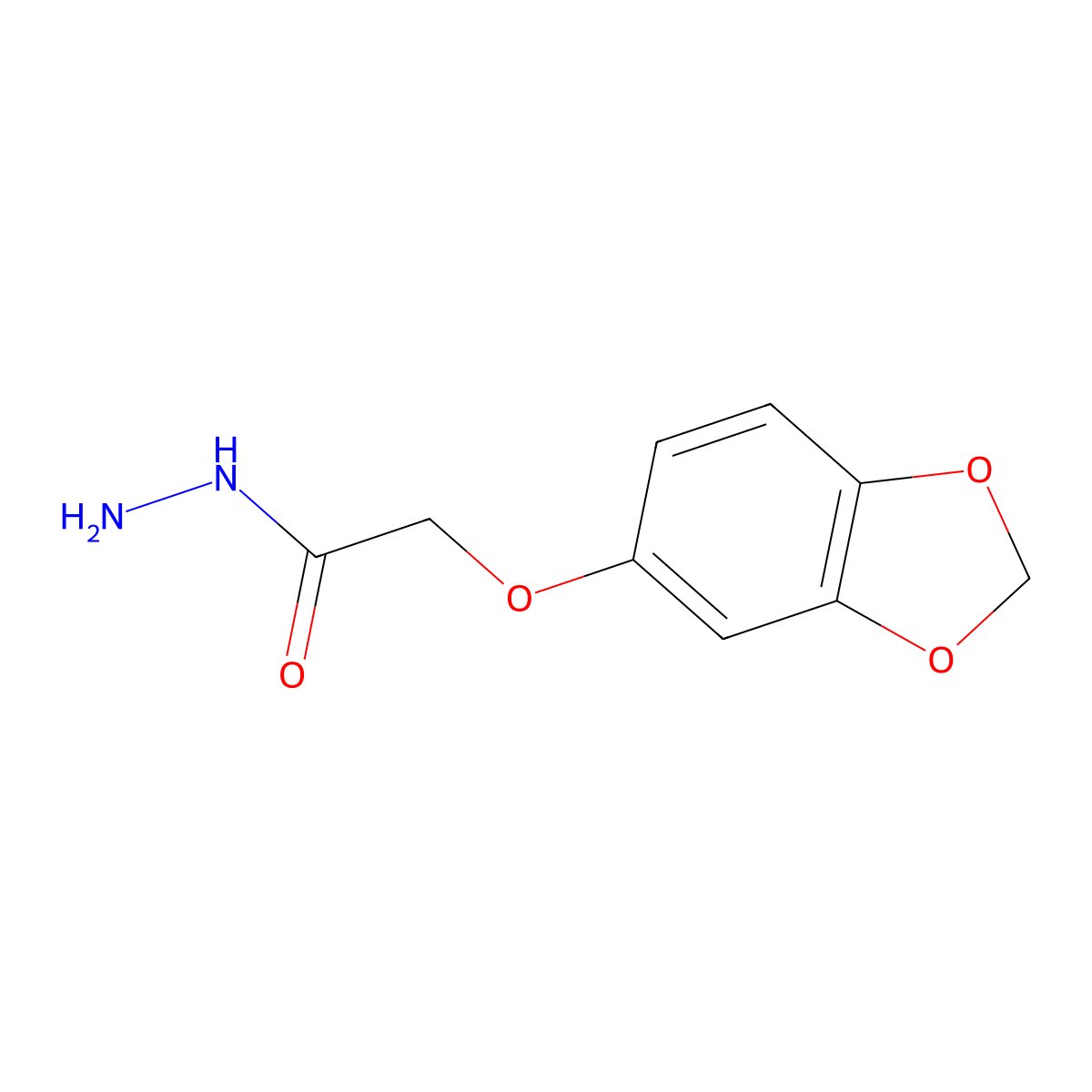 2-(1,3-Benzodioxol-5-yloxy)acetohydrazide molecular structure, CAS 588680-00-6