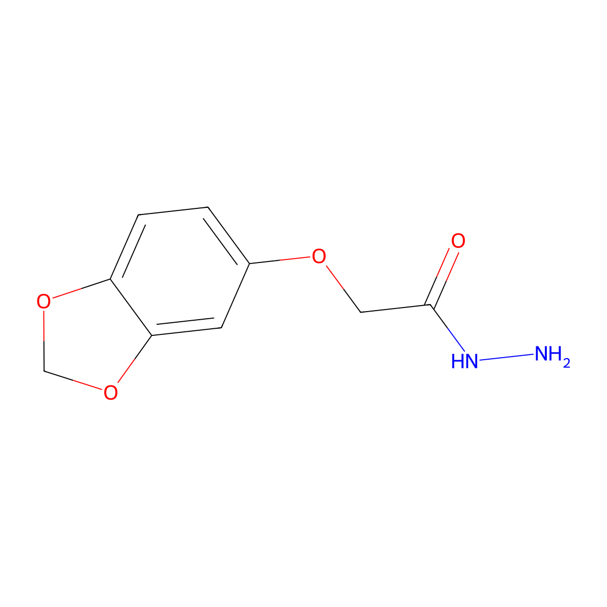 2-(1,3-Benzodioxol-5-yloxy)acetohydrazide molecular structure, CAS 588680-00-6