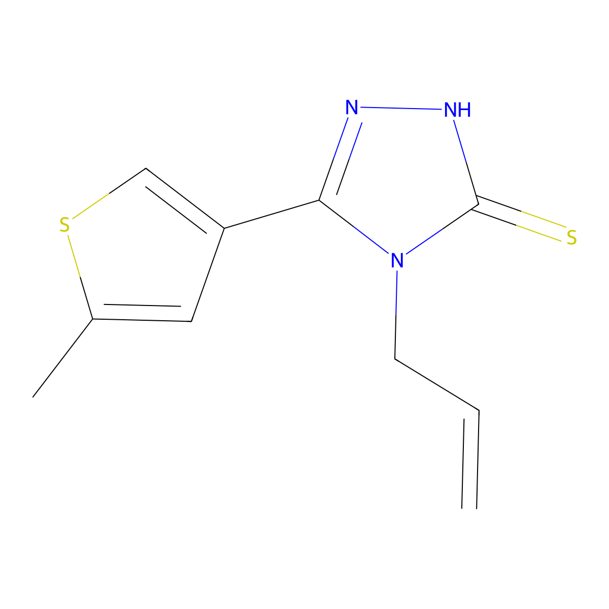 4-allyl-5-(5-methylthien-3-yl)-4H-1,2,4-triazole-3-thiol molecular structure, CAS 588680-35-7