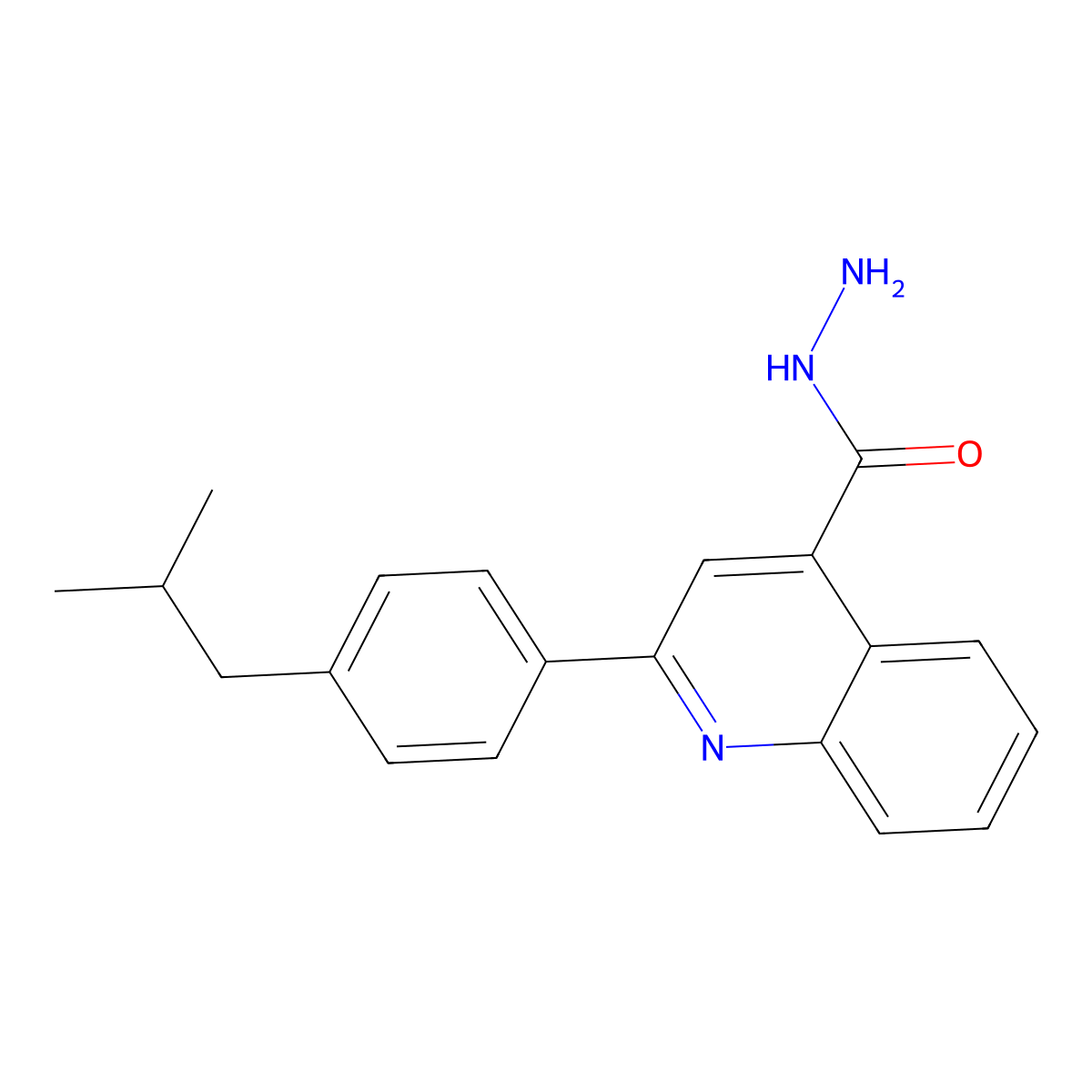 2-(4-Isobutylphenyl)quinoline-4-carbohydrazide molecular structure, CAS 588680-37-9