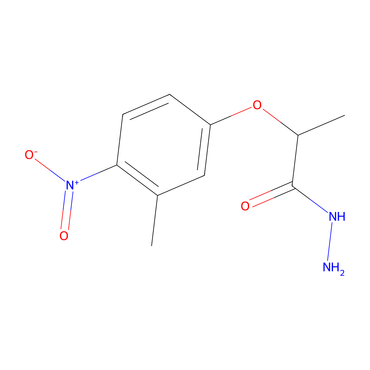2-(3-Methyl-4-nitrophenoxy)propanohydrazide molecular structure, CAS 588681-42-9