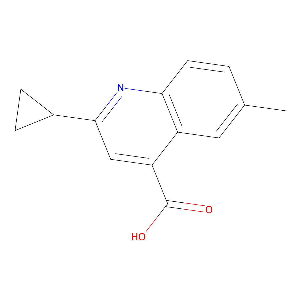 2-Cyclopropyl-6-methylquinoline-4-carboxylic acid molecular structure, CAS 588681-43-0