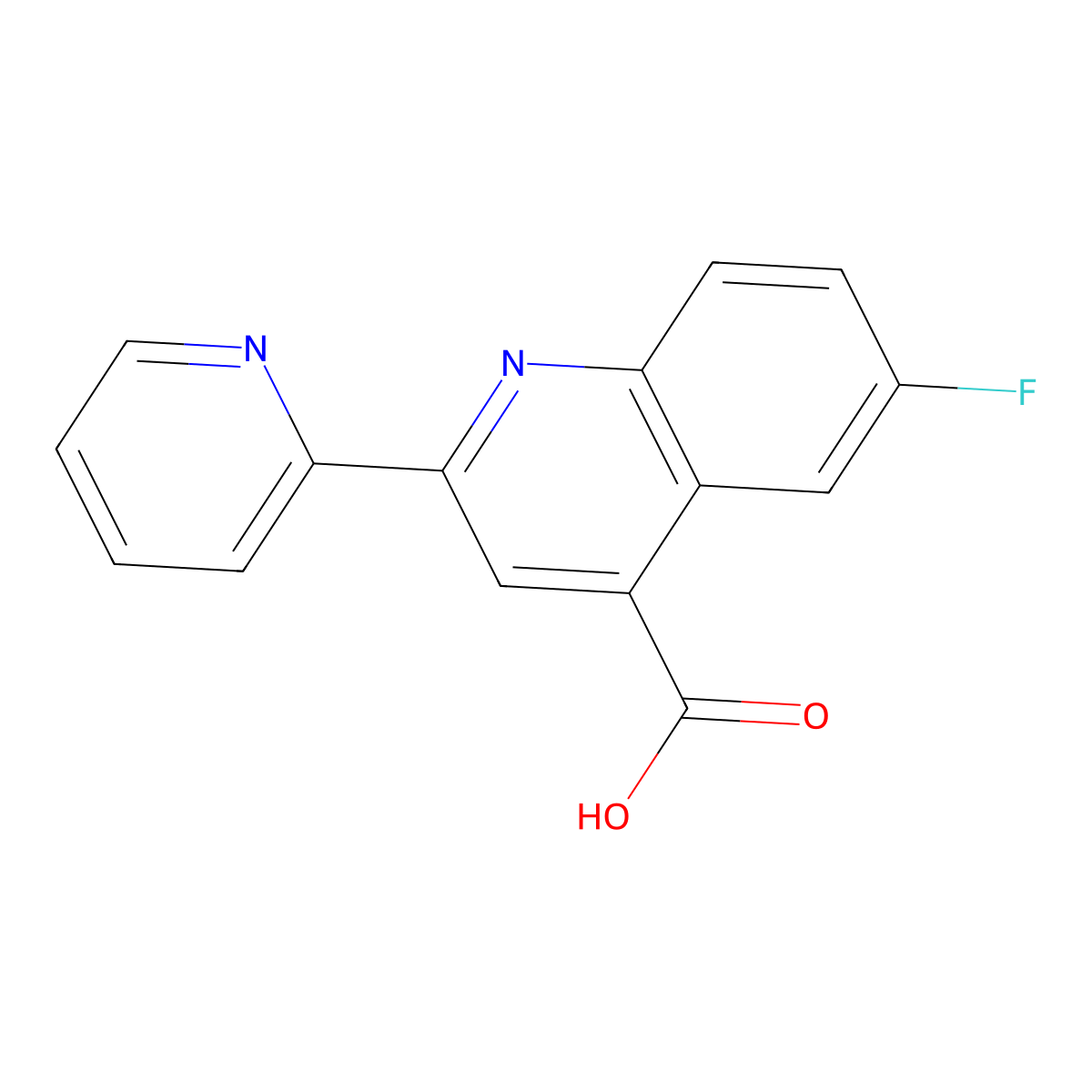 6-Fluoro-2-(pyridin-2-yl)quinoline-4-carboxylic acid molecular structure, CAS 588681-44-1